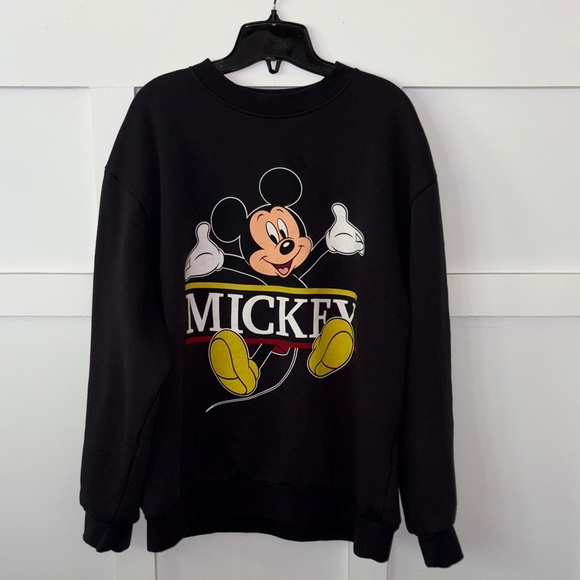 Disney Tops - Walt Disney World Parks Black Mickey Mouse Crewneck Sweatshirt Size Large